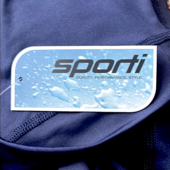 SPORTI UPF 50+ Swim Rash guard Comfort Fit Short Sleeve T-Shirt navy blue medium - Picture 5 of 7